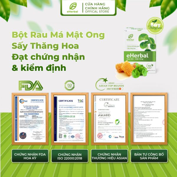 Bột Rau má Mật ong Eherbal sấy thăng hoa - Hình ảnh 2