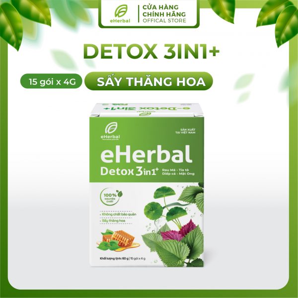 Detox 3in1+ Eherbal (Rau má, Diếp cá, Tía tô - Mật ong)