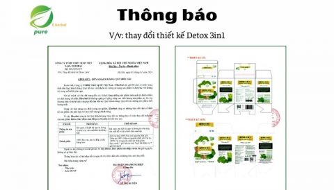 Công văn thay đổi thiết kế Detox 3in1