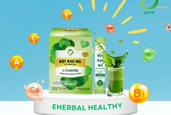 BỘT RAU MÁ EHERBAL NGUYÊN CHẤT HỖ TRỢ THANH NHIỆT, GIẢI ĐỘC CƠ THỂ