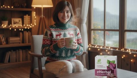 🌧️ Ngày mưa trở gió – ấm người với tía tô sấy thăng hoa eHerbal 🌿