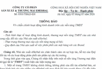 Công văn thông báo sàn thương mại điện tử gửi tới toàn thể Quý khách hàng, đối tác kinh doanh