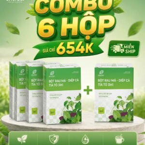 Bột Rau má-Diếp cá-Tía tô 3in1 – Hôp 21 gói(2g/1 gói)