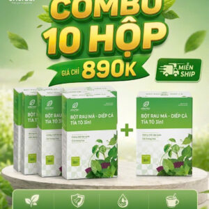 Bột Rau má-Diếp cá-Tía tô 3in1 - Hôp 21 gói(2g/1 gói)
