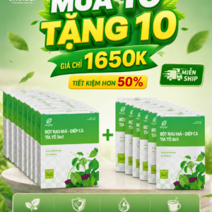 Bột Rau má-Diếp cá-Tía tô 3in1 – Hôp 21 gói(2g/1 gói)