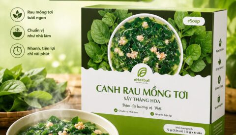 🌿 CANH RAU MỒNG TƠI SẤY THĂNG HOA eSoup nhà eHerbal – Tiện lợi cho bữa cơm gia đình 💚