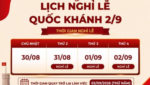 THÔNG BÁO NGHỈ LỄ QUỐC KHÁNH 2/9