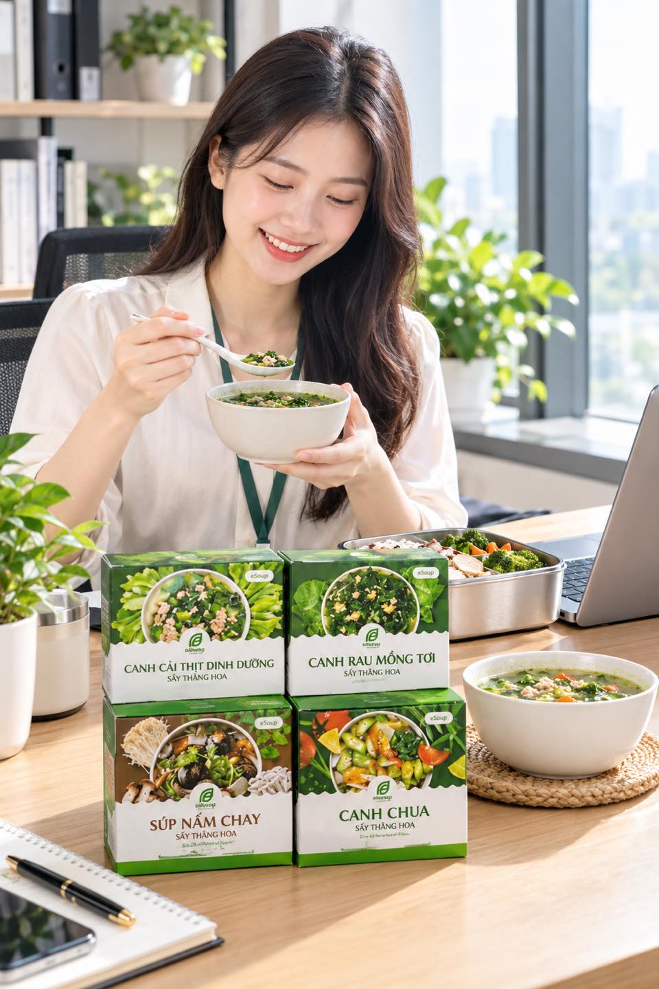 🌿 BỮA TRƯA VĂN PHÒNG NHANH GỌN, TRỌN VỊ CANH NHÀ CÙNG eSOUP! 🍲💚